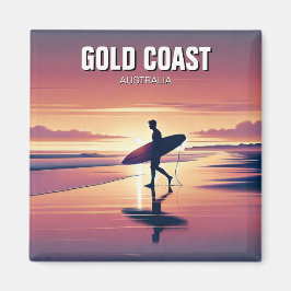 Moderne Surfer Sunset Gold Coast Australien Magnet