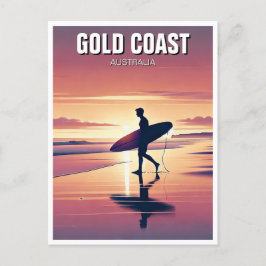 Moderne Surfer Sunset Gold Coast Australien Postkarte