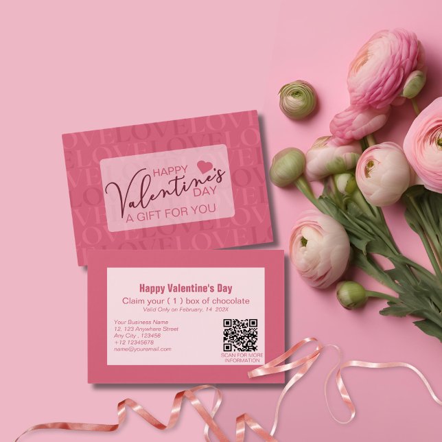 Moderne süß-rosa Liebe Valentinstag Geschenkkarte (Von Creator hochgeladen)