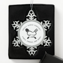 Moderne Süßbäckerei Unternehmen Schneeflocken Zinn-Ornament