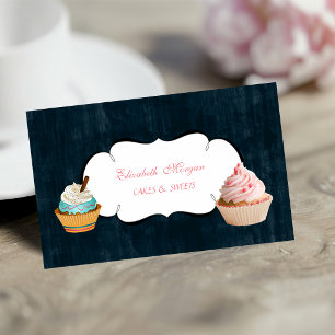 Moderne süße entzückende Cupcake-Bäckerei Visitenkarte