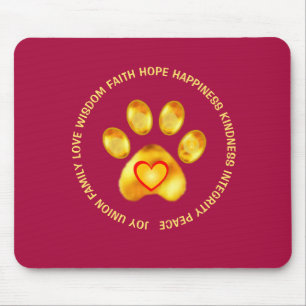 Moderne süße goldene Pfote Mousepad