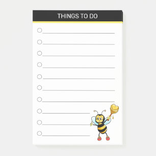 Moderne süße Hummel auf Schwarz-Weiß Post-it Klebezettel