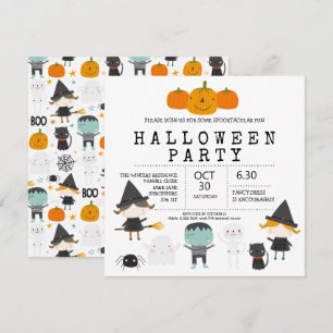 Moderne süße lustige Familien Halloween Party Einl Einladung