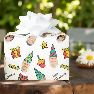 Moderne süße lustige Geburtstagsfotos Geschenkpapier