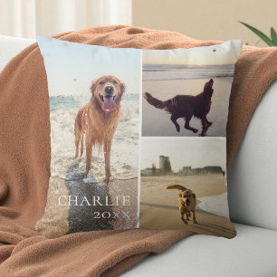 Moderne süße personalisierte Fotocollage für Haust Kissen
