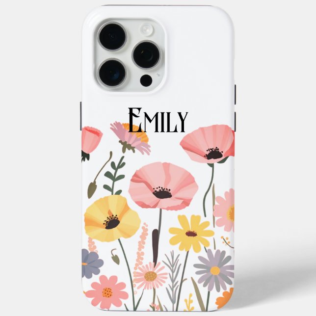Moderne süße rosa Frühlingsblumen Case-Mate iPhone Hülle (Rückseite)