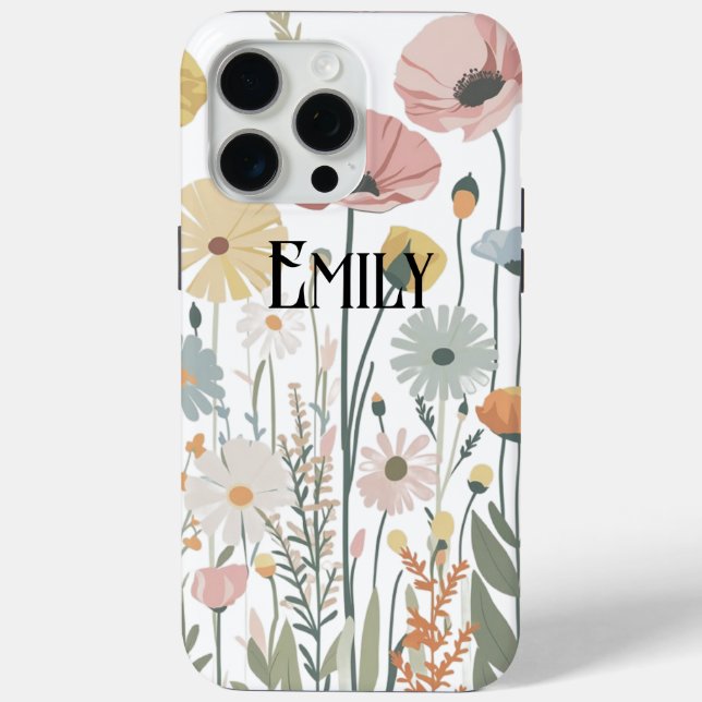 Moderne süße rosa Frühlingsblumen Case-Mate iPhone Hülle (Rückseite)