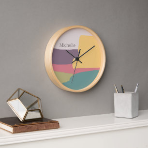 Moderne süße Sommerfarben spritzen Uhr