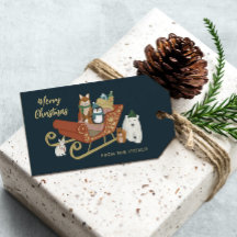 Moderne Süße Tier Friends and Sleigh Weihnachten