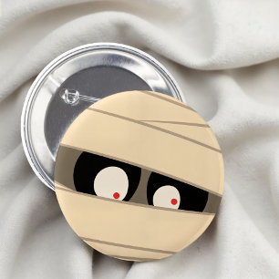 Moderne süße Typografie-Mumien-Monster-Halloween Button