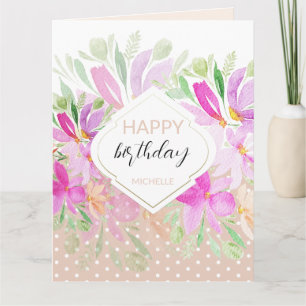 Moderne süße Wasserfarbe Boho Floral Karte
