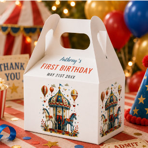 Moderne süße Zirkus Karneval Festival 1. Geburtsta Geschenkschachtel