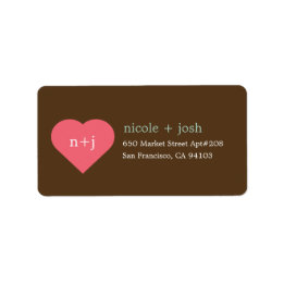 Moderne Sweetheart Address Labels Adressaufkleber
