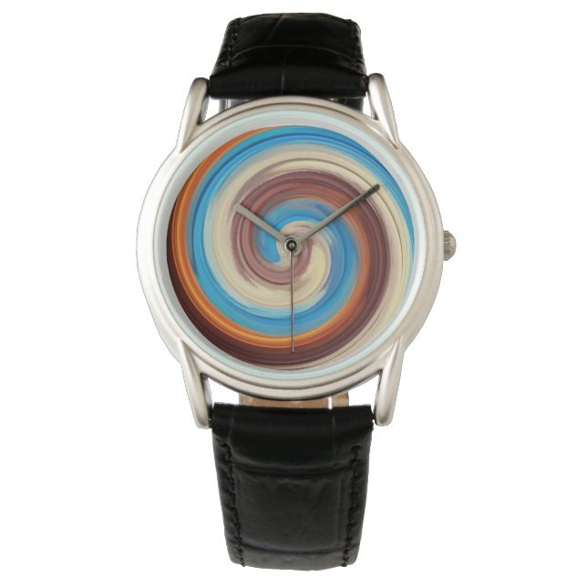 Moderne Swirl Abstrakt Art #12 Armbanduhr (Vorderseite)