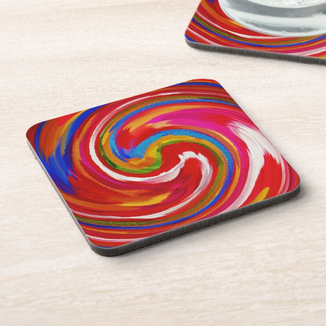 Moderne Swirl Abstrakt Art #14 Untersetzer (Linke Seite)