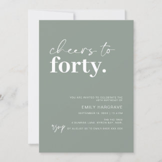 Moderne Szene freut sich auf 40 Geburtstagsparty Einladung