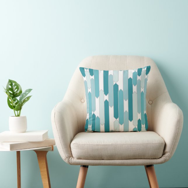Moderne Tabs, Aqua, Cerulean Blue, Türkis Kissen (Stuhl )