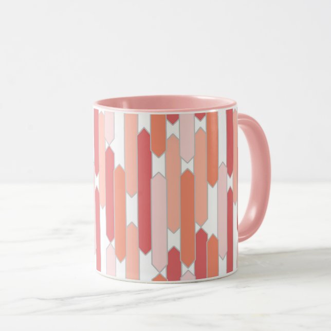 Moderne Tabs, Rosa, Pfirsich und Korallen Tasse (VorderseiteRechts)