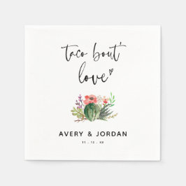Moderne Taco Bout Liebe Cactus succulent Wedding Serviette