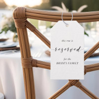 Moderne Tags für Hochzeiten reserviert