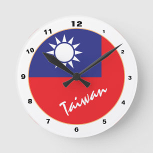 Moderne taiwanesische Flagge, Taiwan Zuhause / Des Runde Wanduhr