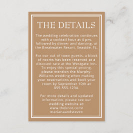 Moderne Tan Beige Einschließkarte Begleitkarte