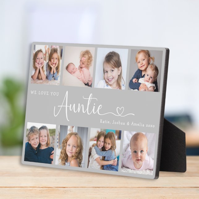 Moderne Tante-Foto-Collage Herz-Schrift Fotoplatte (Von Creator hochgeladen)