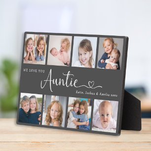 Moderne Tante-Foto-Collage Herz-Schrift Fotoplatte