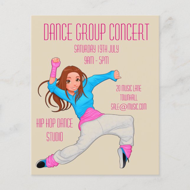 Moderne Tanz- oder Hip-Hop-Tanzperformance Flyer (Vorne)