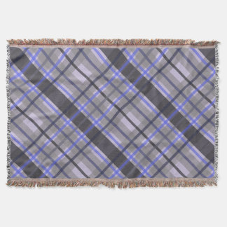 Moderne Tartan Blau Kamel Schwarz Muster Decke