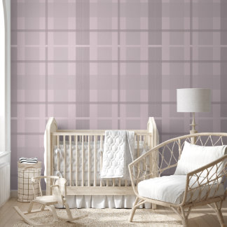 Moderne Tartan Pastell Rosa Muster Tapete