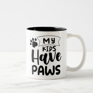 Moderne Tasse, die meine Kinder haben Pfoten für d Zweifarbige Tasse