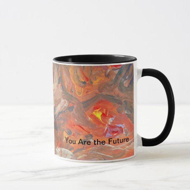 Moderne Tasse mit farbenfroher abstrakter Innenein (Rechts)