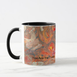 Moderne Tasse mit farbenfroher abstrakter Innenein