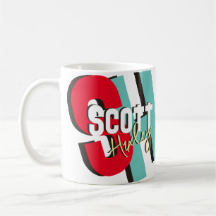 Moderne Tasse mit fett farbiger Monogramm