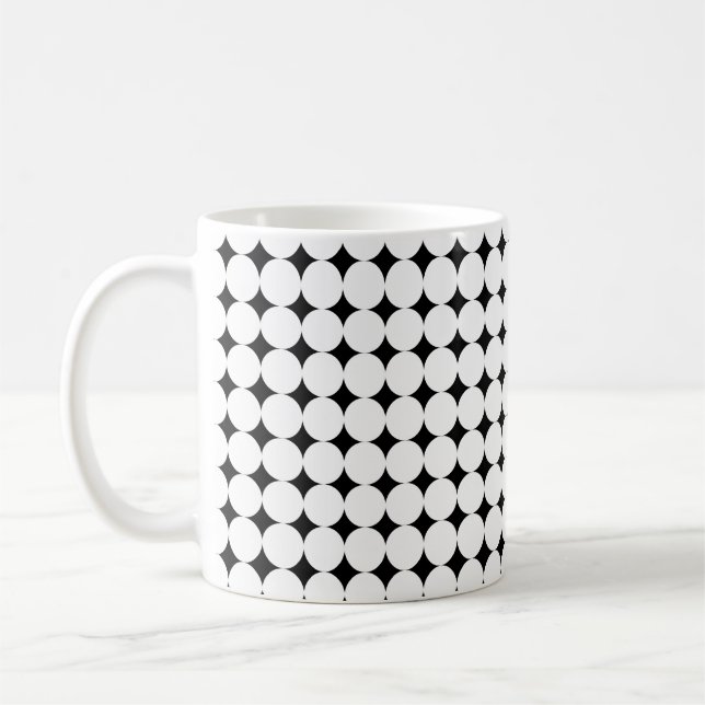 moderne Tasse mit Schwarzweiß-Dot (Links)