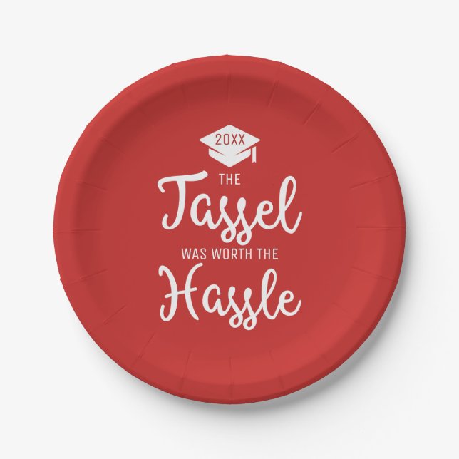 Moderne Tassel ist die Hassle Graduation Party wer Pappteller (Vorderseite)