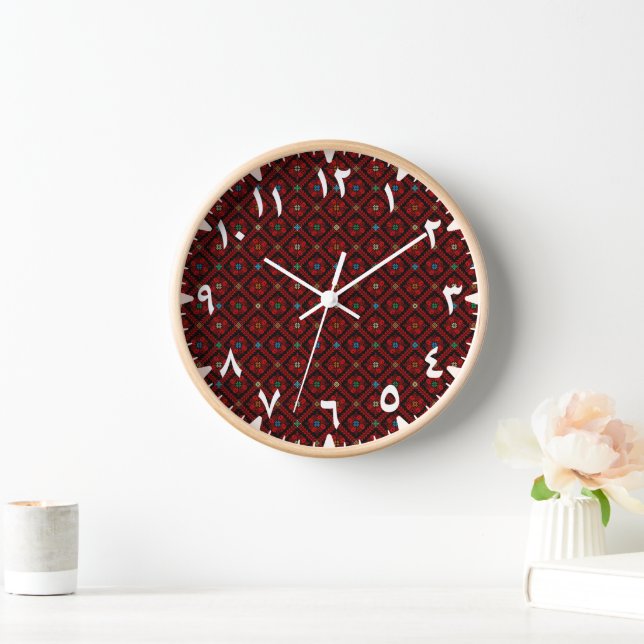 Moderne Tatreez Arabische Wohngestaltung Uhr (Zuhause)