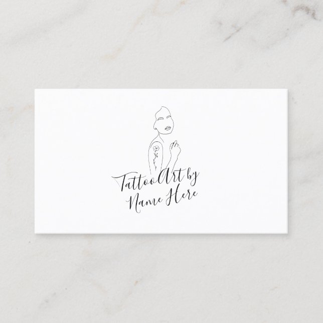 Moderne Tattoo-Schrift-Typografie-Logo Visitenkarte (Vorderseite)