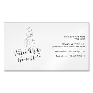 Moderne Tattoo-Schrift-Typografie Magnetische Visitenkarte