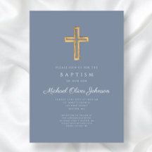 Moderne Taufe Blauer Religiöse Cross Boy Taufe