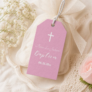 Moderne Taufe Christening Weiße Kreuz Staubige Ros Geschenkanhänger