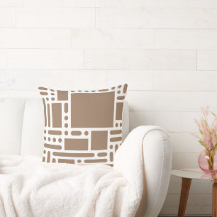 Moderne Taupe-Braun Abstrakte Geometrische Wurfkis Kissen