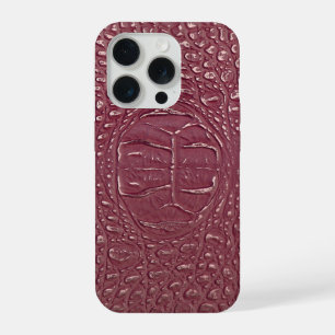 Moderne Taupe Croc Leather Textur iPhone 15 Pro Hülle