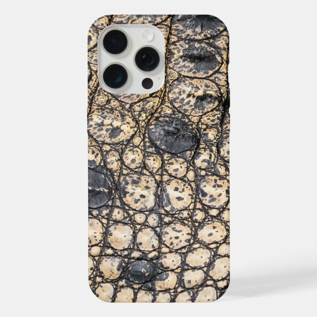 Moderne Taupe Croc Leather Textur iPhone 15 Pro Max Hülle (Rückseite)