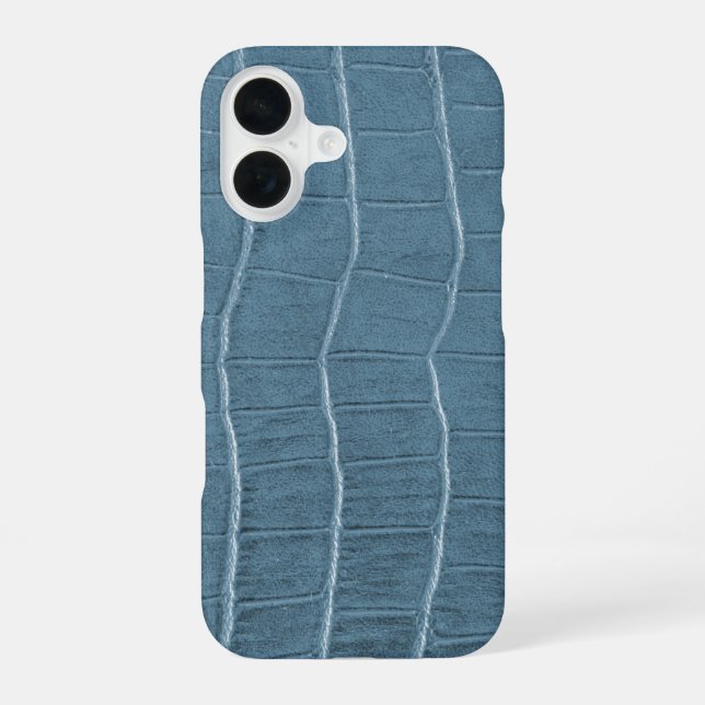 Moderne Taupe Croc Leather Textur iPhone 16 Hülle (Rückseite)