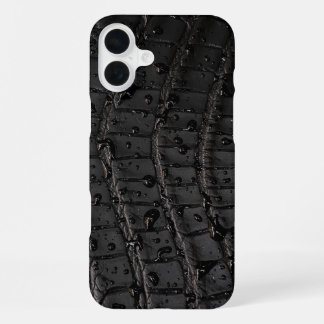 Moderne Taupe Croc Leather Textur iPhone 16 Plus Hülle