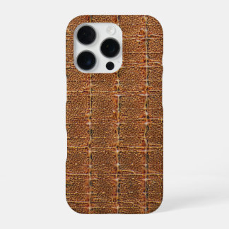 Moderne Taupe Croc Leather Textur iPhone 16 Pro Hülle