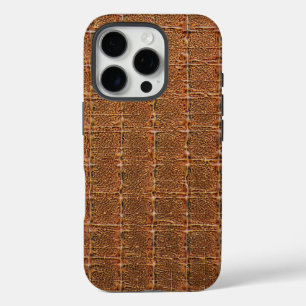 Moderne Taupe Croc Leather Textur iPhone 16 Pro Hülle